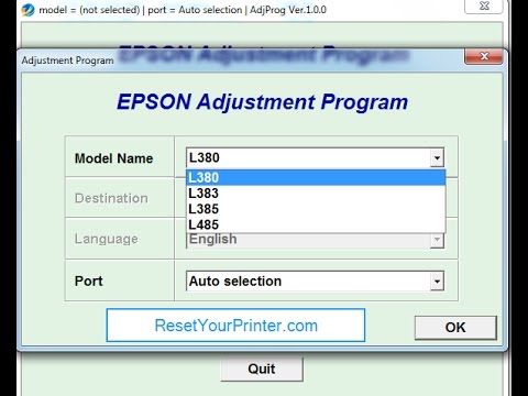 Adjustment Program Epson Reset